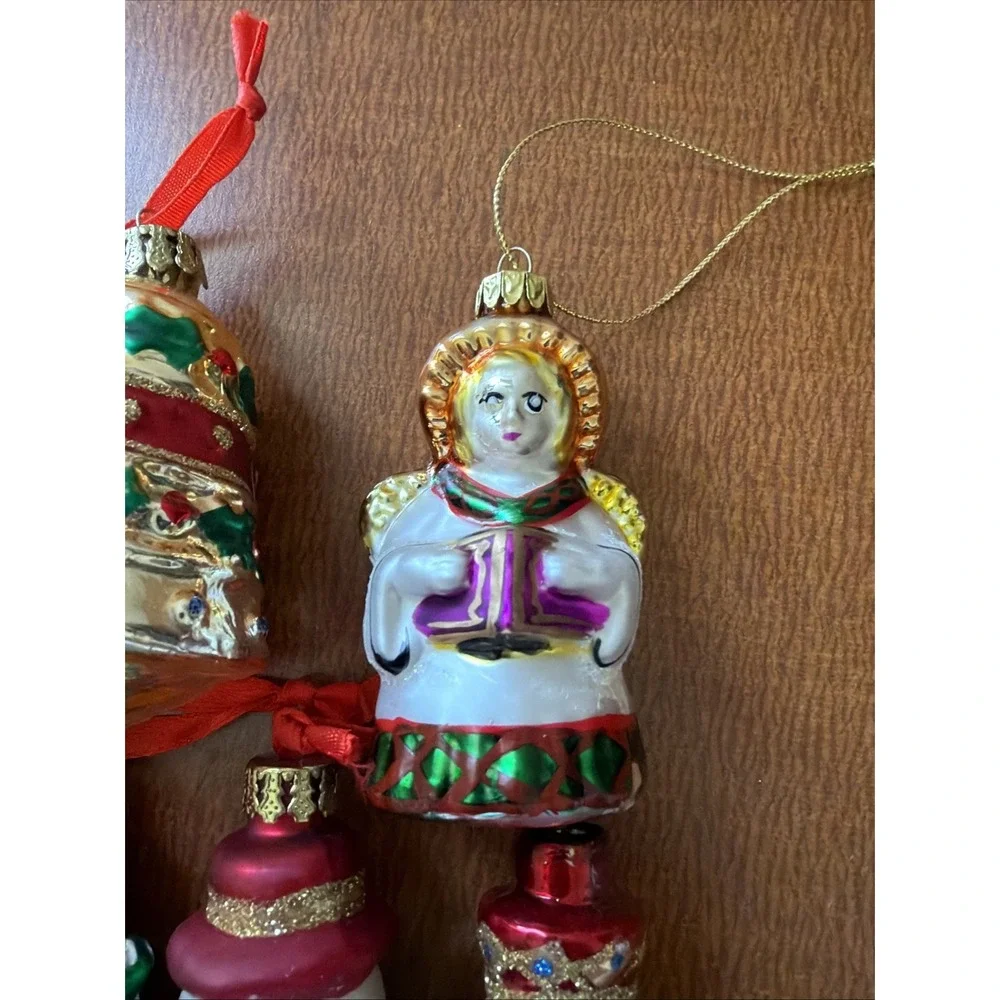 Vintage Snowman, Santa,‎ Stocking, Penguins Hand Blown Glass Ornaments Set Of 11